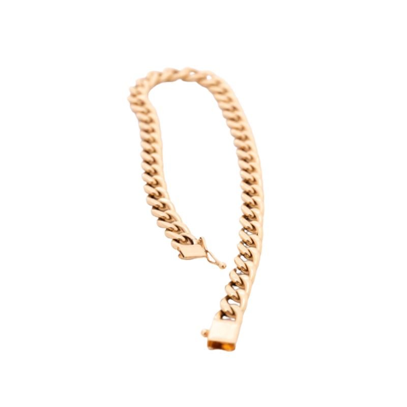 Pulseira Masculina Groumet 21 cm em Ouro Amarelo 18k