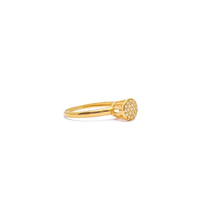 Anel Chuveiro com Zircônia Brancas Ouro Amarelo 18k Acabamento Polido
