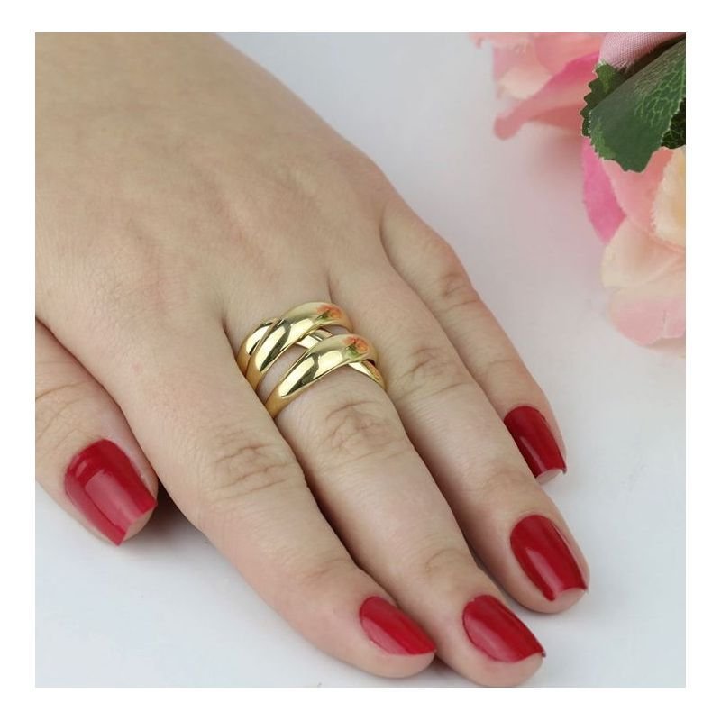 Anel Triplo Ouro 18k
