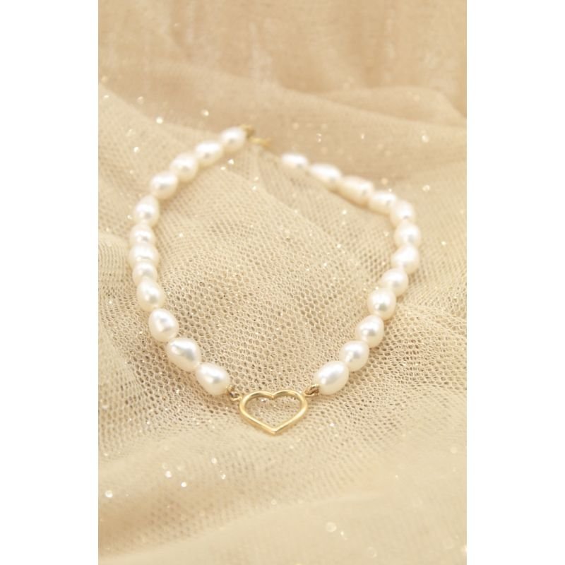 Pulseira Pérola Coração