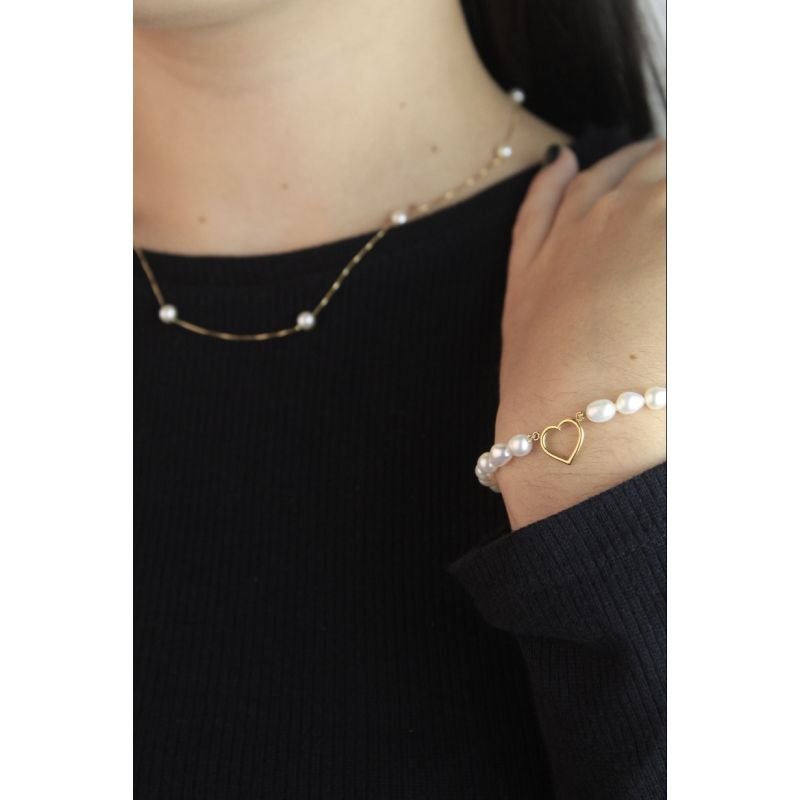 Pulseira Pérola Coração