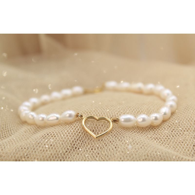 Pulseira Pérola Coração